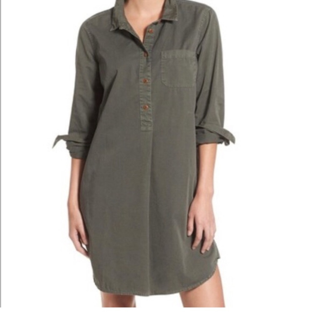 Madewell Green Shirt Dress